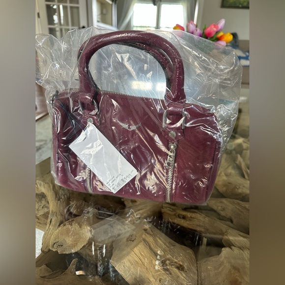 🎸Zadig & Voltaire🎸 Sunny XS Suede Patent Satchel Bag✨🛢️Color: Prune🛢️ - Picture 10 of 16